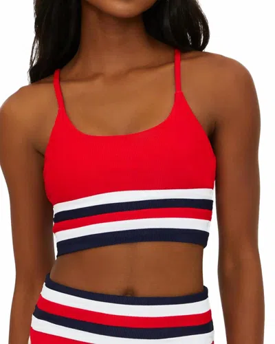 Beach Riot Mae Swim Top In American Colorblock In Red