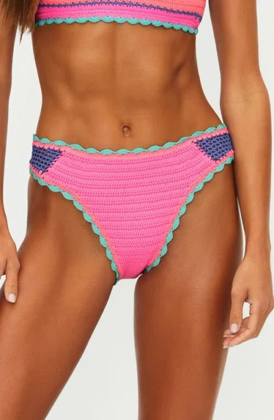 Beach Riot Maisy Bikini Bottoms Sea Breeze Crochet In Multi