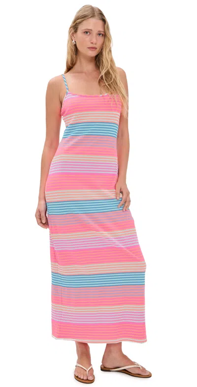 Beach Riot Malie Dress Vibrant Volley Stripe In Pink