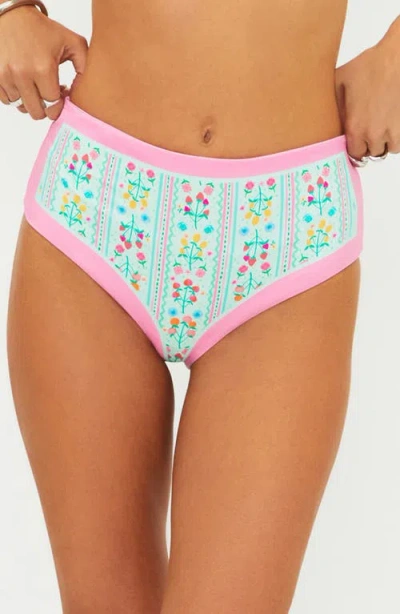 Beach Riot Marcella High Waist Bikini Bottoms In Blue