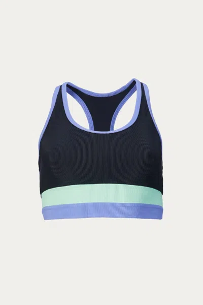 Beach Riot Marianne Top In Black Sherbert In Blue