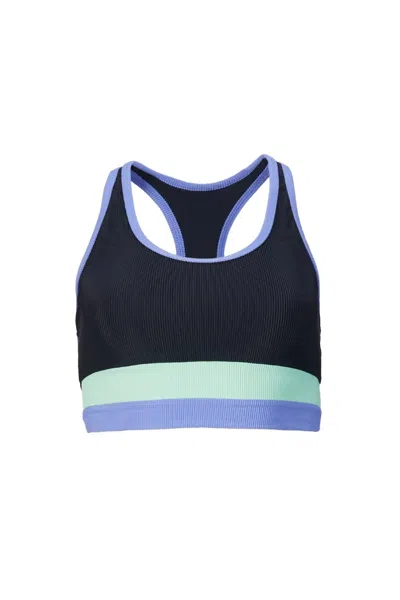 Beach Riot Marianne Top In Black Sherbert In Blue