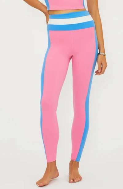 Beach Riot Mariella Colorblock Leggings In Pink