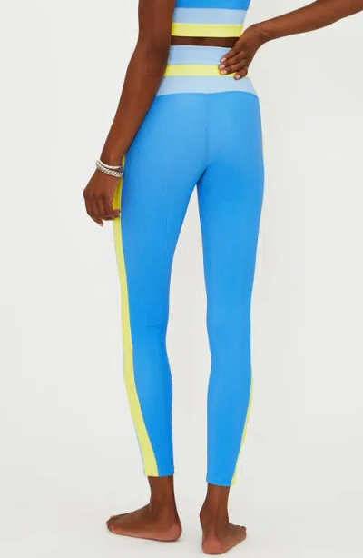 Beach Riot Mariella Colorblock Rib Leggings In Blue