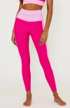 Beach Riot Mariella Colorblock Rib Leggings In Raspberry