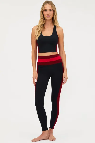 Beach Riot Mariella High Rise Leggings In Redwood Colorblock In Black