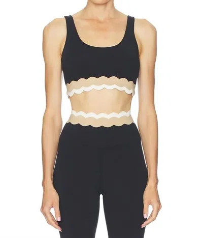 Beach Riot Marin Color Block Scalloped Edges Top In Mystic Colorblock In Black