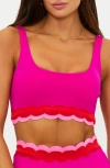 Beach Riot Marin Scallop Colorblock Bikini Top In Pink