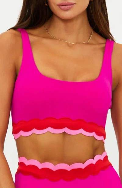 Beach Riot Marin Scallop Colorblock Bikini Top