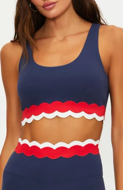 Beach Riot Marin Scallop Colorblock Bikini Top In Blue
