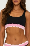 Beach Riot Marin Scallop Colorblock Bikini Top In Sweet Berr