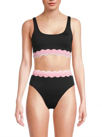 Beach Riot Marin Top In Sweet Berry Wave In Black