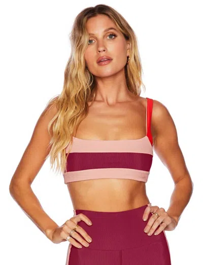 Beach Riot Marlene Colorblock Swim Top In Merlot In Red