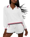 Beach Riot Martina Cover-up Polo Sweater In Americana