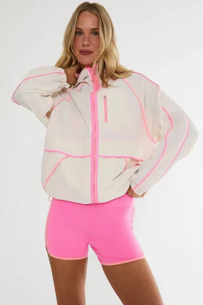 Beach Riot Mel Shoreline Colorblock Jacket In Pink In Multi