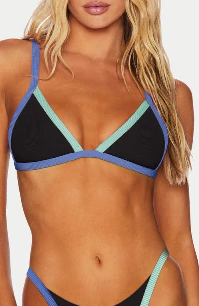 Beach Riot Mika Triangle Bikini Top In Blue