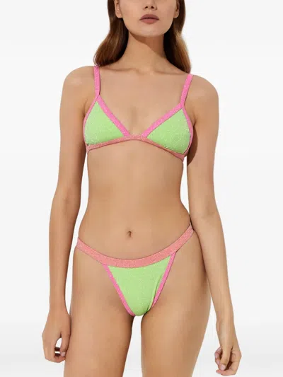 Beach Riot Mika Metallic-effect Bikini Top In Multi