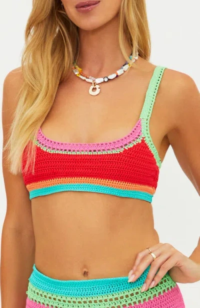 Beach Riot Milana Crochet Bikini Top In Red
