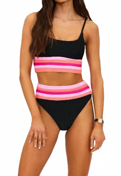 Beach Riot Millie Bikini Bottom In Ruby Colorblock In Multi