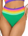 Beach Riot Millie Colorblock High Waist Bikini Bottoms In Technicolor Colorblock