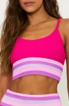 Beach Riot Millie Colorblock High Waist Bikini Bottoms In Raspberry Colorblock