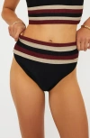 Beach Riot Millie High Waist Rib Bikini Bottoms In Black