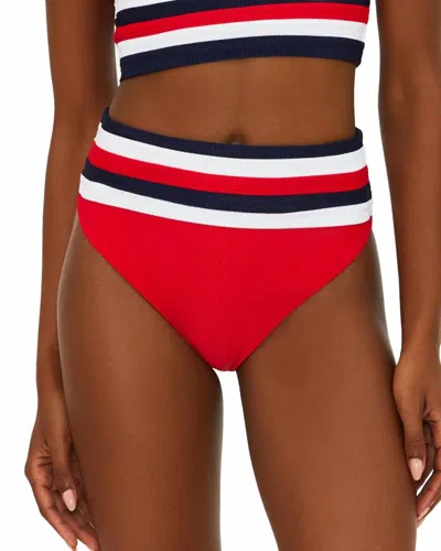 Beach Riot Millie Bikini Bottom In American Color Block In Multi