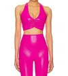 Beach Riot Mindy Cropped Sport Top In Radiant Rose In Pink
