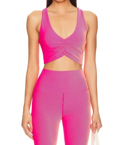 Beach Riot Mindy Cropped Sport Top In Sunset Two Tone In Pink