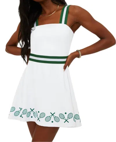 BEACH RIOT MIRIAM MINI DRESS IN RACQUET WHITE