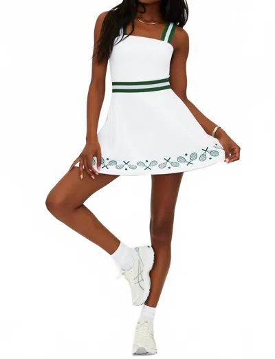 BEACH RIOT MIRIAM TENNIS MINI DRESS IN RACQUET WHITE