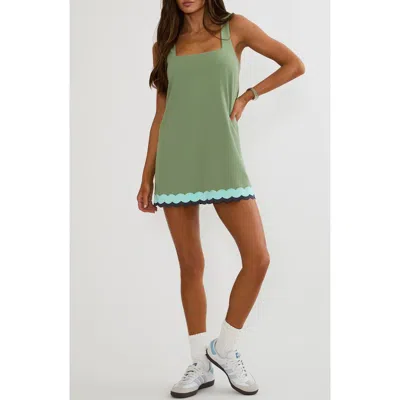 Beach Riot Mischa Scalloped Active Dress In Green
