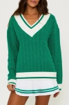 Beach Riot Montana Cable Stitch Sweater In Forest Park