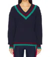 Beach Riot Montana Collegiate Sweater In Ultramarine Colorblock In Multi