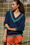 Beach Riot Montana Collegiate Sweater In Ultramarine Colorblock In Blue