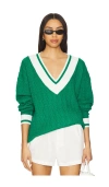 Beach Riot Montana Cable Stitch Sweater In Green