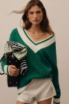 Beach Riot Montana Cable Stitch Sweater In Green