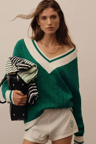 Beach Riot Montana Cable Stitch Sweater In Forest Park