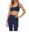 Beach Riot Moxie Sports Bra In Wintergreen Colorblock In Blue