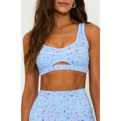 Beach Riot Moxie Sports Bra In Iris Petal
