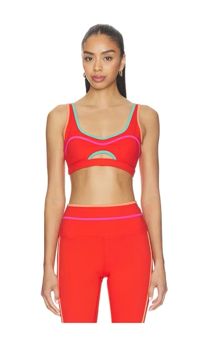 Beach Riot Moxie Sports Bra In Red