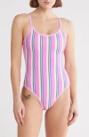 Beach Riot Naomi One-piece Swimsuit In Sugar Plum Stripe