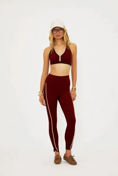 Beach Riot Nella High Rise Leggings In Maroon Merlot Colorblock In Burgundy