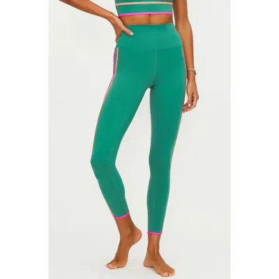 Beach Riot Nella High Waist Colorblock Leggings In Green