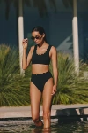 Beach Riot Nessa Scallop Bikini Bottoms In Black