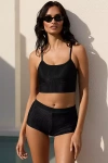 Beach Riot Nyx High-waisted Boyshort Bikini Bottoms In Black
