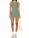 Beach Riot Olina Romper In Queen Palm Waffle In Multi