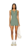 Beach Riot Olina Romper In Queen Palm Waffle
