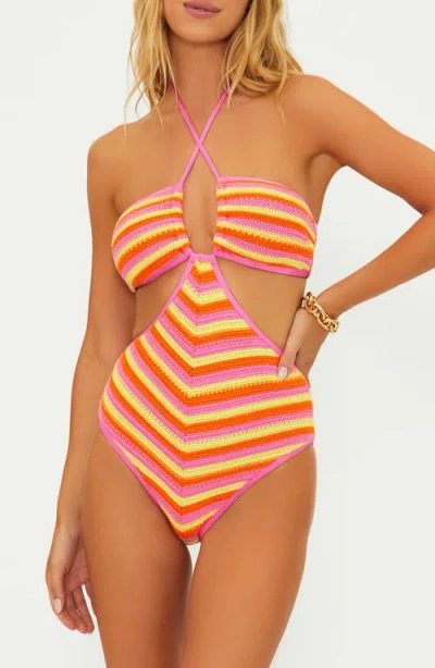 Beach Riot Pamela Stripe Cotton Blend One-piece Swimsuit