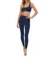Beach Riot Pamila Color Block High Waist Leggings In Wintergreen In Blue